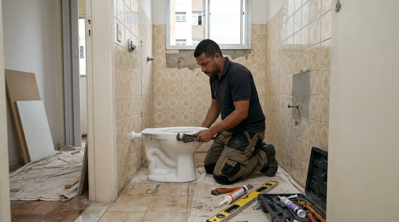 Instalação de vaso sanitário profissional em Limeira‑SP